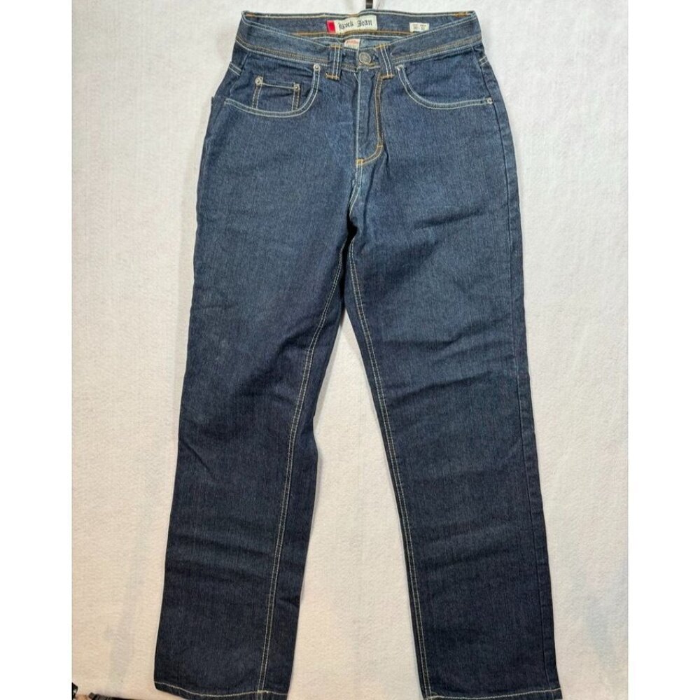 Brock Jean Dark Wash Blue Jeans Straight Leg 5 Pocket Vintage Y2K Men's 30x32